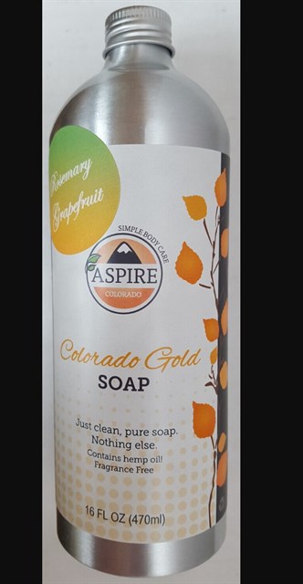 Liquid Soap - Colorado Gold Soap, 16 oz, Aluminum Bottle